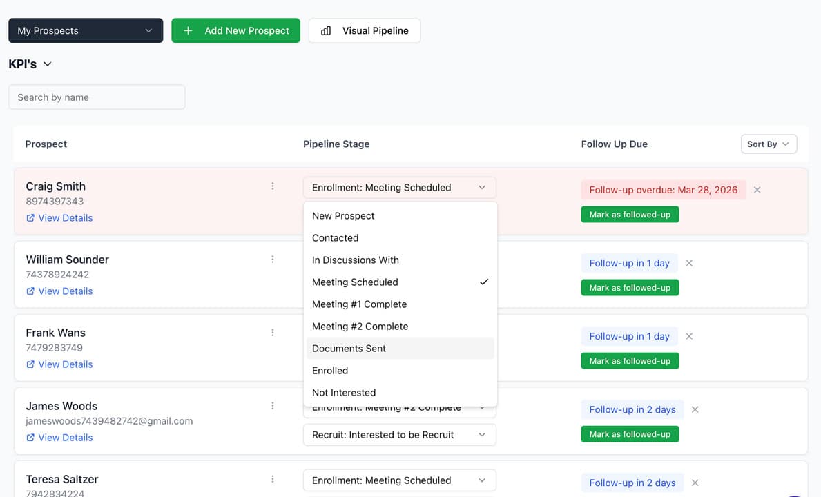 Increase Outreach & Follow-Ups With Our Prospect & Recruit Pipelines